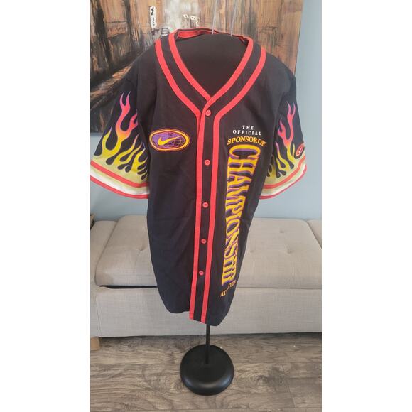 Nike Americana Jersey Flame Top Championship Black Red Men's Medium DV9642-010 - Picture 1 of 7